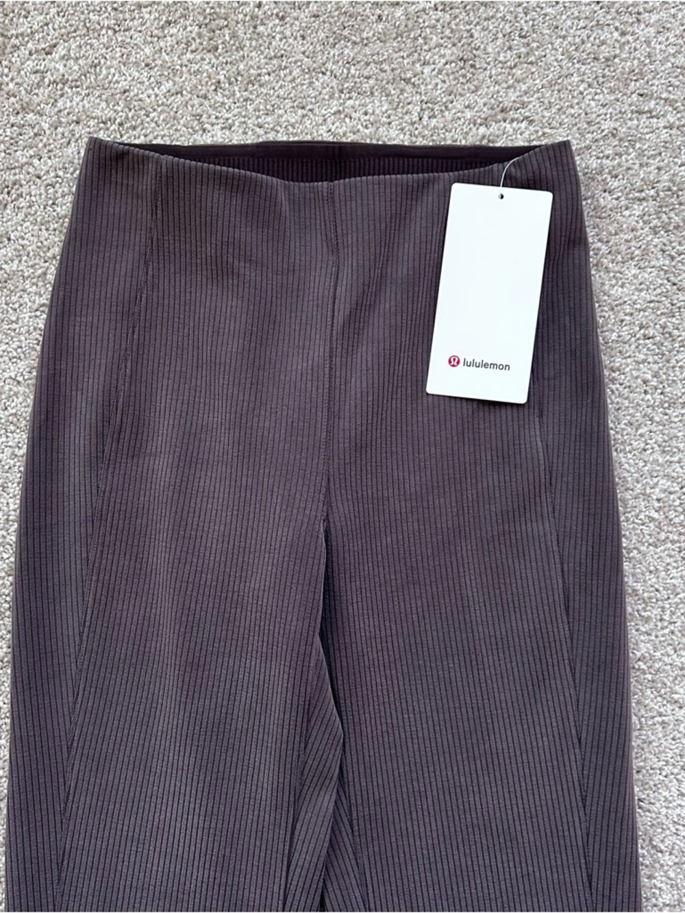 New Lululemon Ribbed Softstreme Zip-Leg HR Crop 25" Espresso Size 4 NWT - Picture 8 of 12